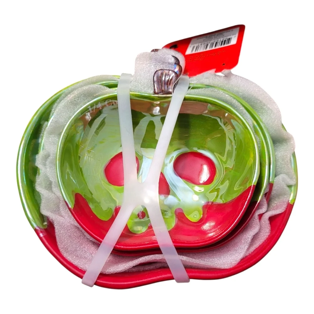NWT Disney Villains Poison Apple Measuring Cups Set of 4 Hand Painted Ceramic